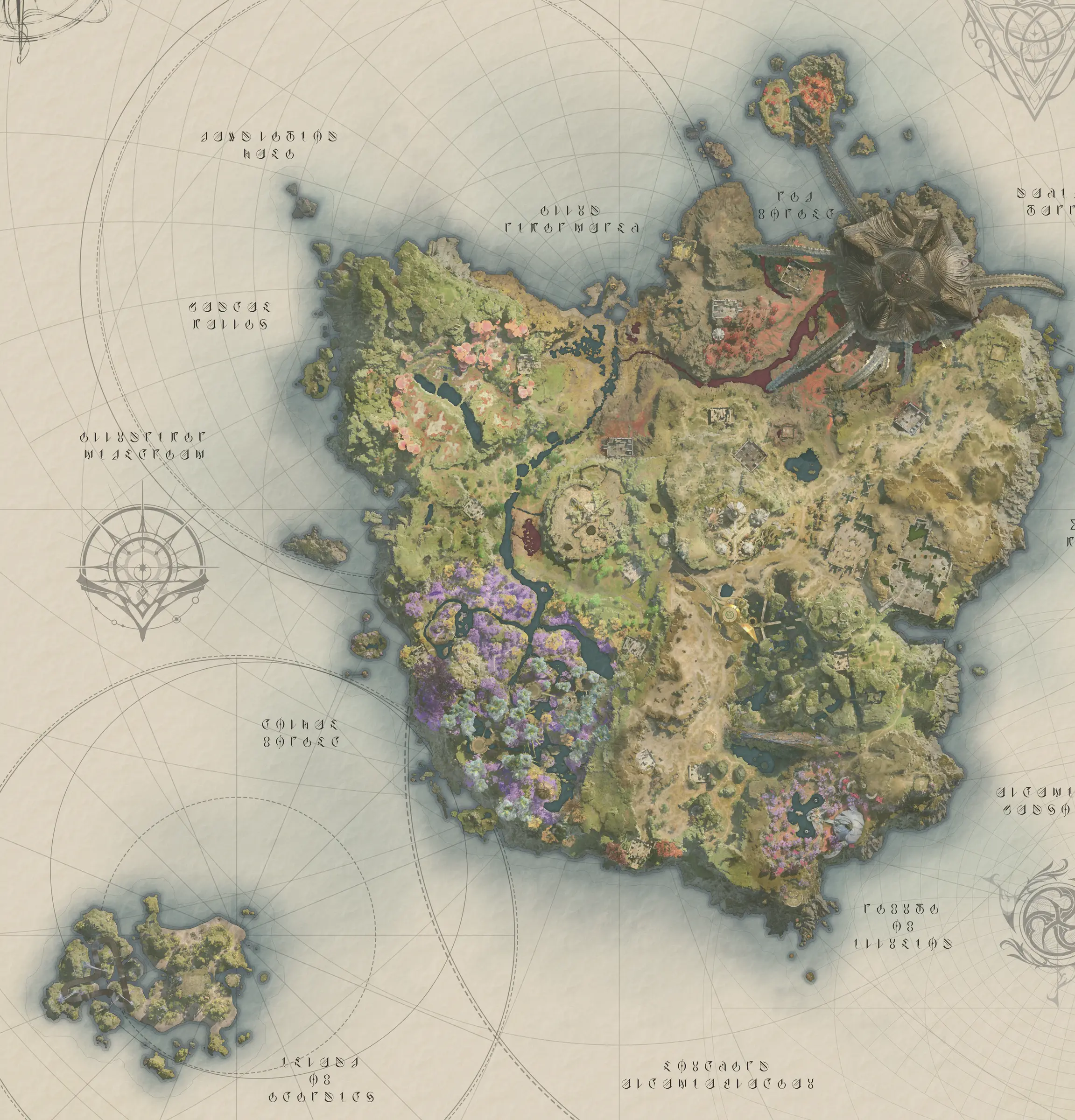 Verteron world map from the AION 2 client
